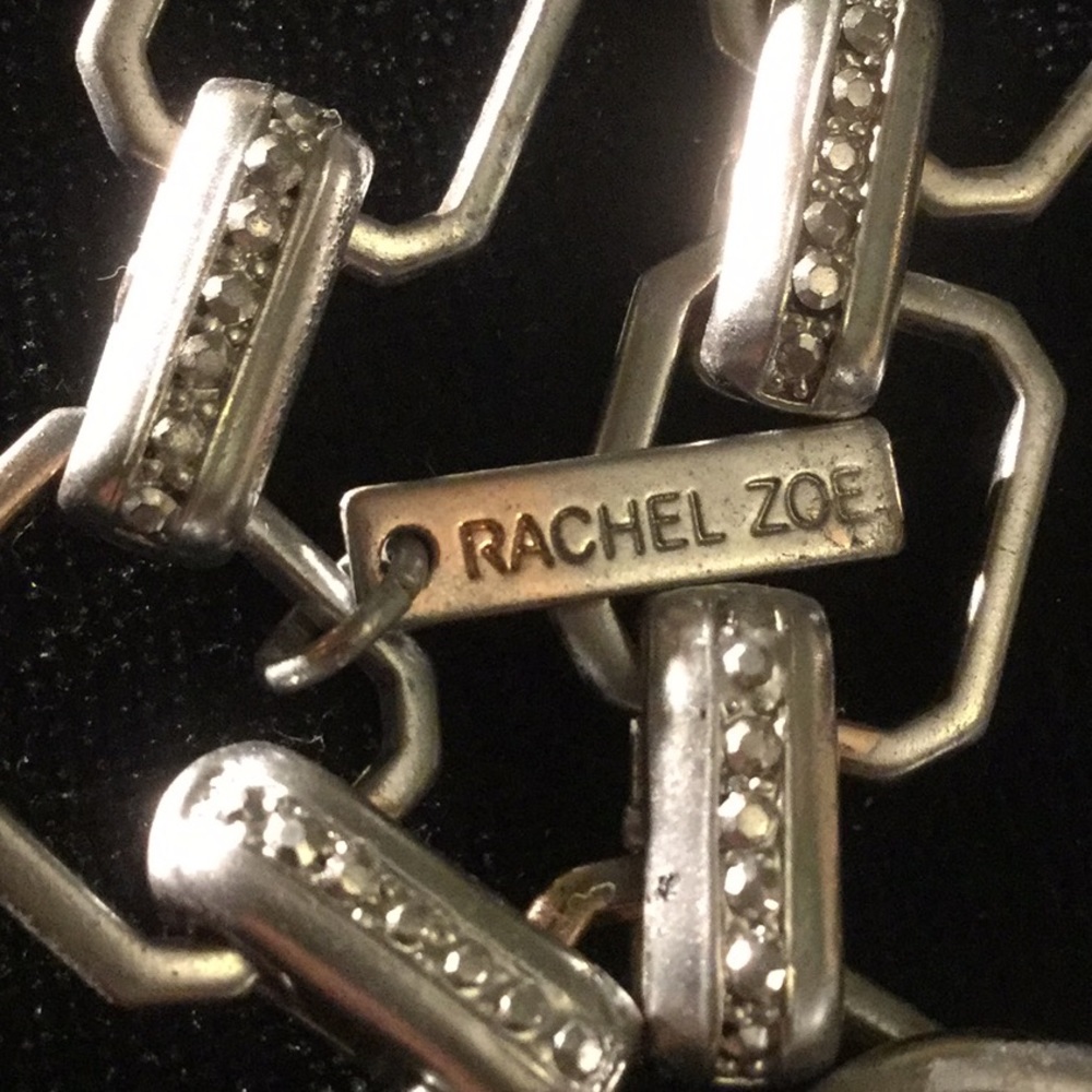 NWOT Rachel Zoe Pave Crystal Obsidian Pendant & MODIFIED Chain - Picture 9 of 11